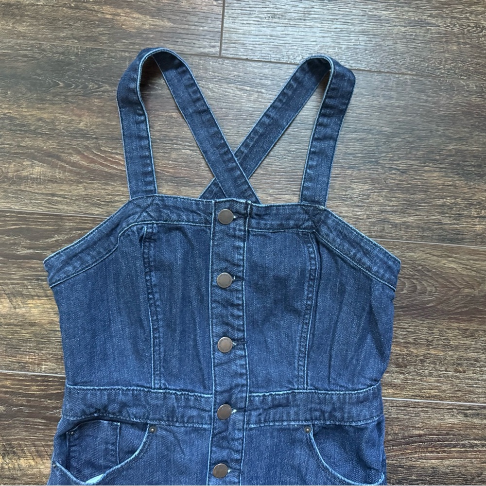 Universal Thread Overalls Denim Skirt Dress 4 - Picture 2 of 5